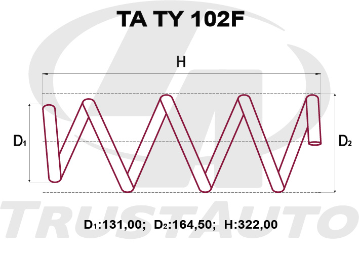 Пружина подвески усиленная (TA)  ANE10G/ZNE10G ZNE14G (03-09)/COROLLA SPACIO ZZE124N (03-07) 48131-6802048131-6801048131-68030 TRUSTAUTO TATY102F